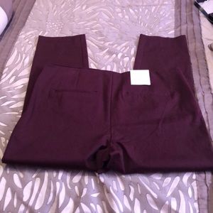 Maroon skinny ankle pants